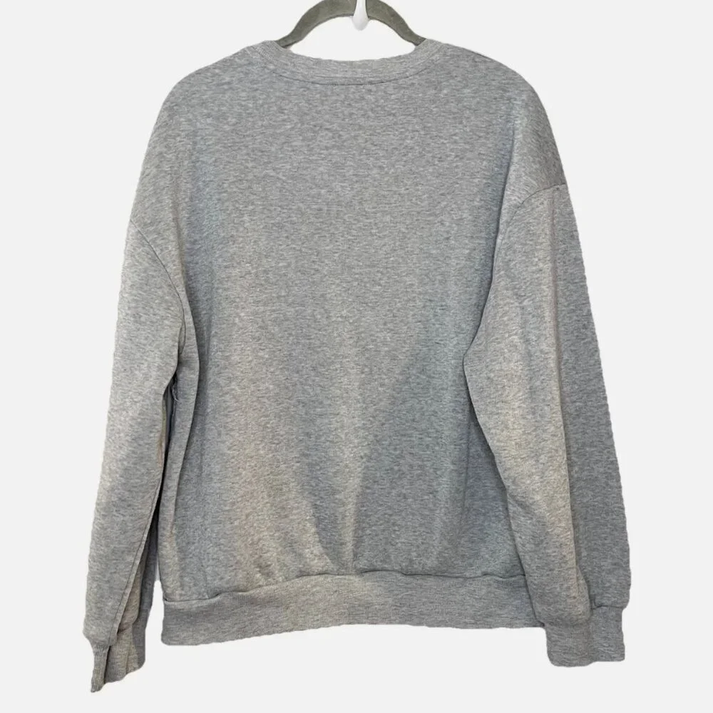 Women’s Size M Silly Goose University Sweatshirt College Fleece Crew Gray - Picture 2 of 4